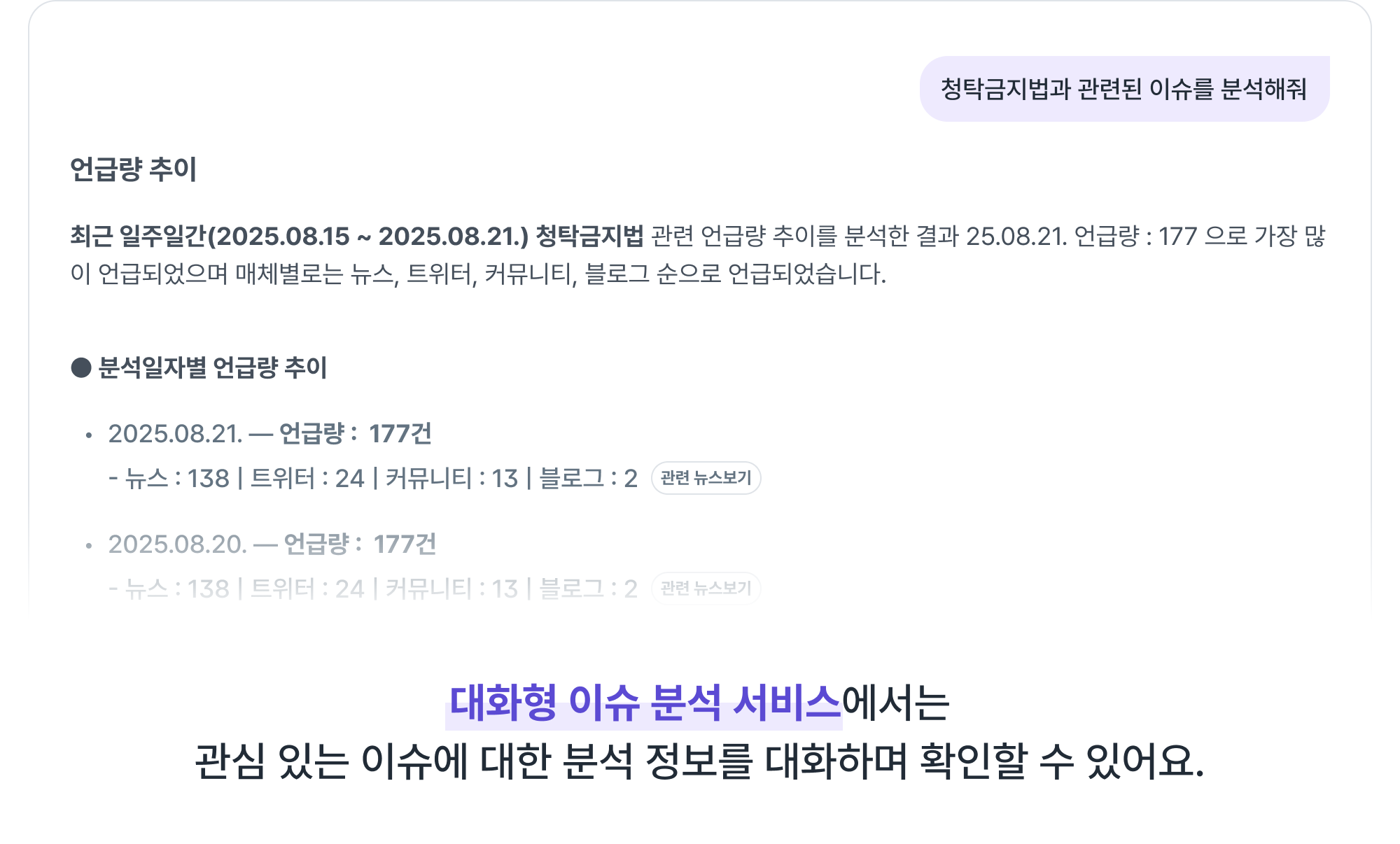 대화형 이슈분석 서비스 이용안내 가이드 step1